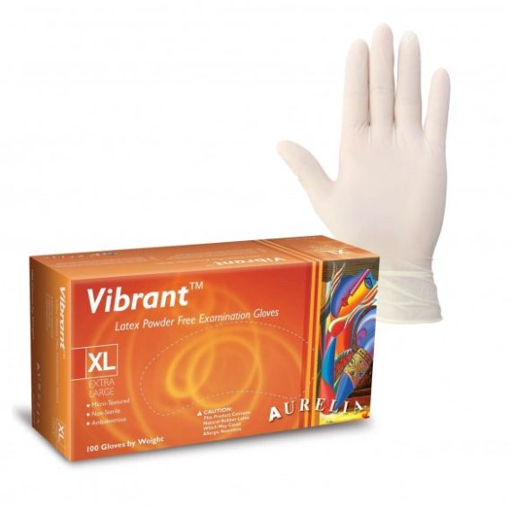 Aurelia Vibrant Latex Powder-Free Examination Gloves - 100 Pack