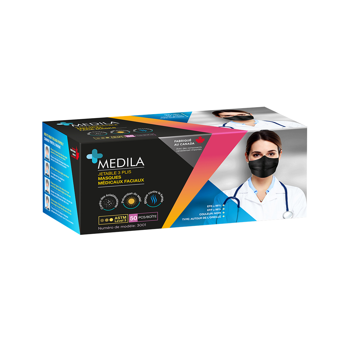 MEDILA Black medical masks